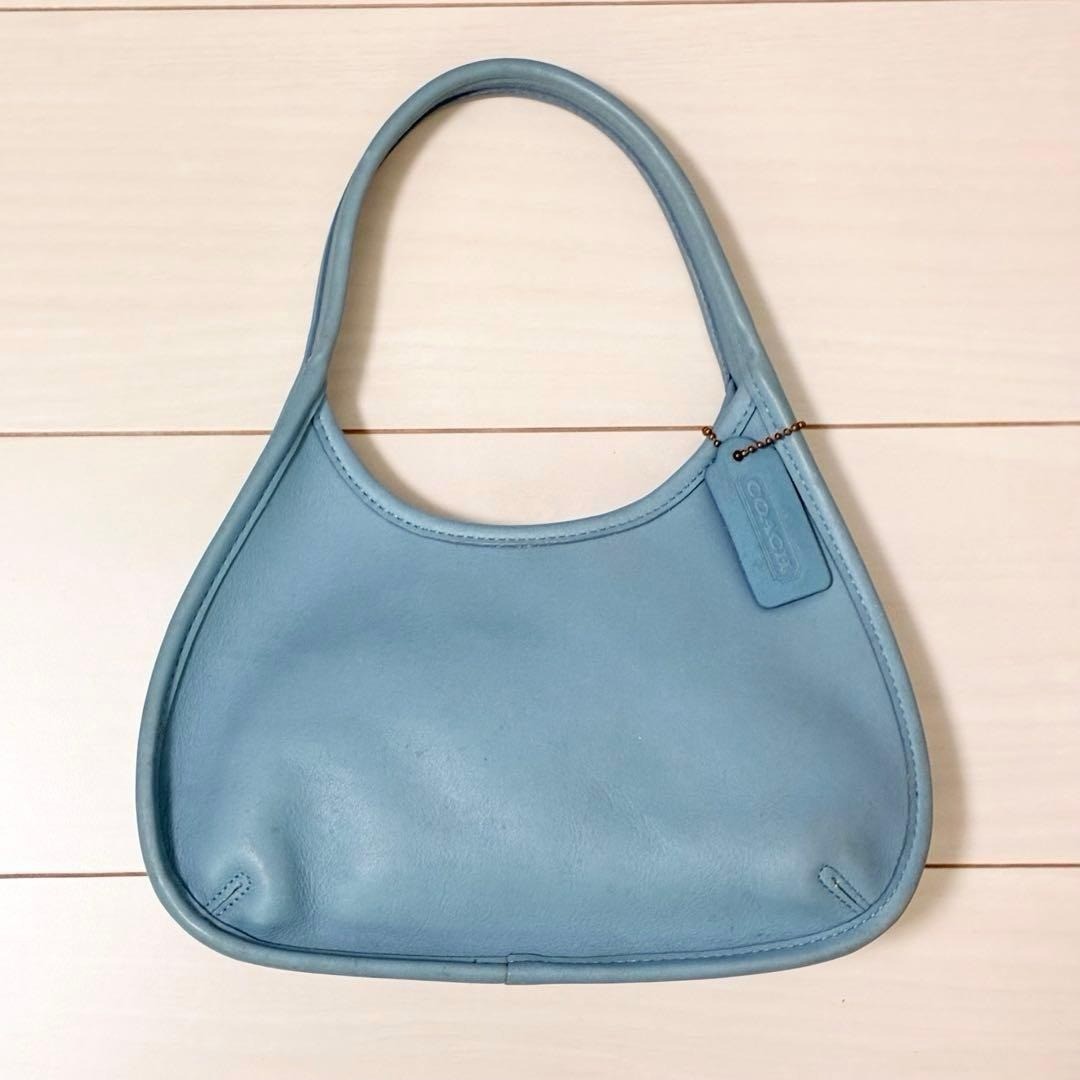 COACH Vintage Old Coach Ergo 9027 Blue Leather Handbag Shoulder Bag USA Rare