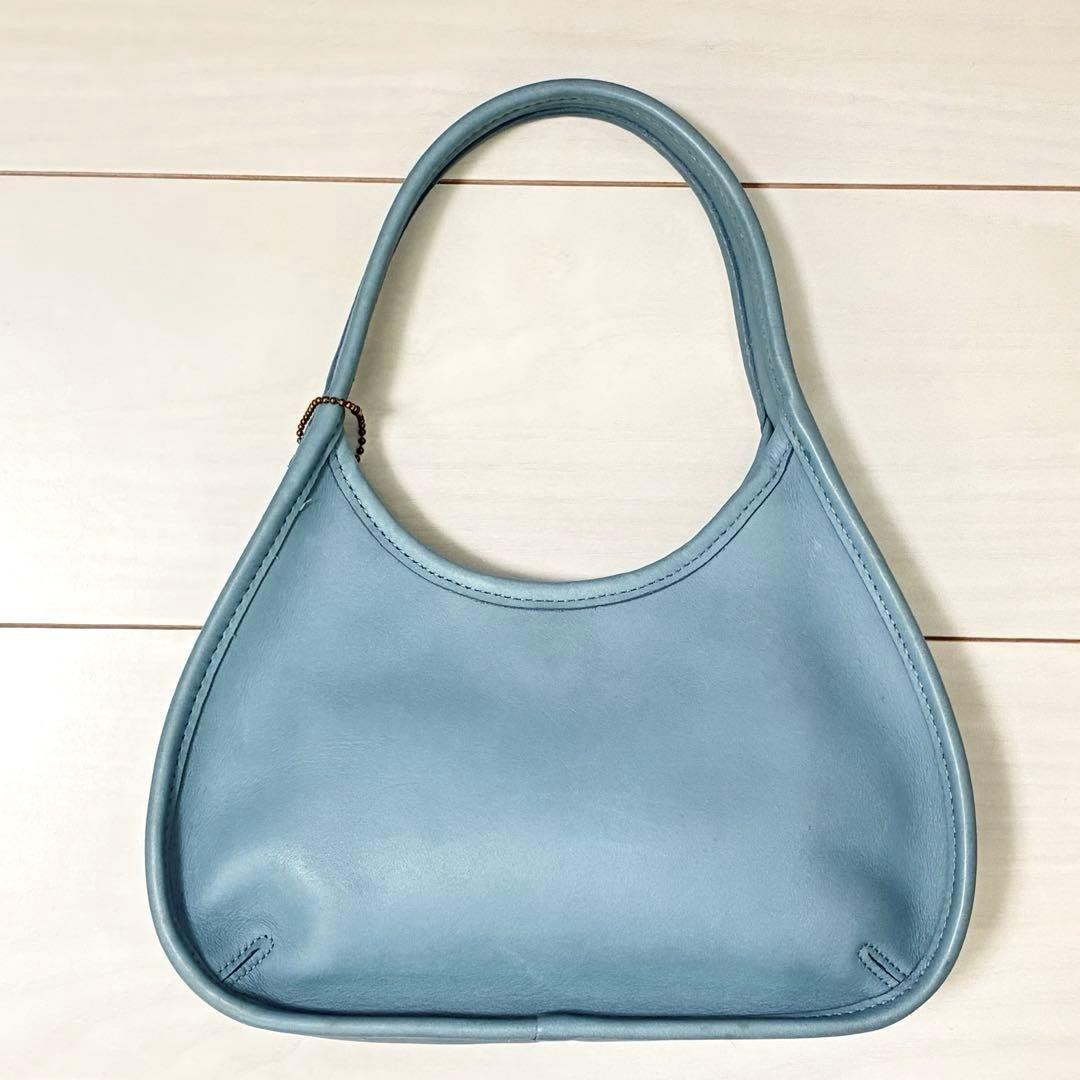 Vintage Old Coach Ergo 9027 Blue Leather Handbag Shoulder Bag USA Rare From JPN