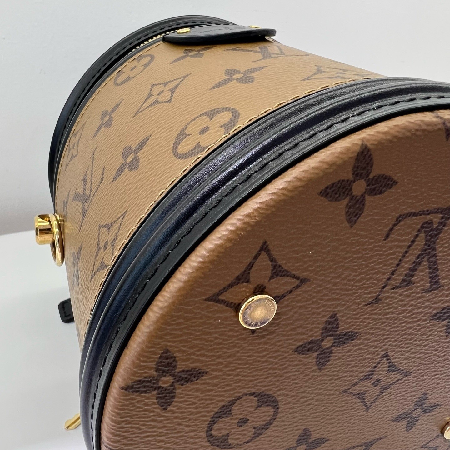 LOUIS VUITTON Cannes Monogram Reverse Brown Black Leather Vanity Bag M43986