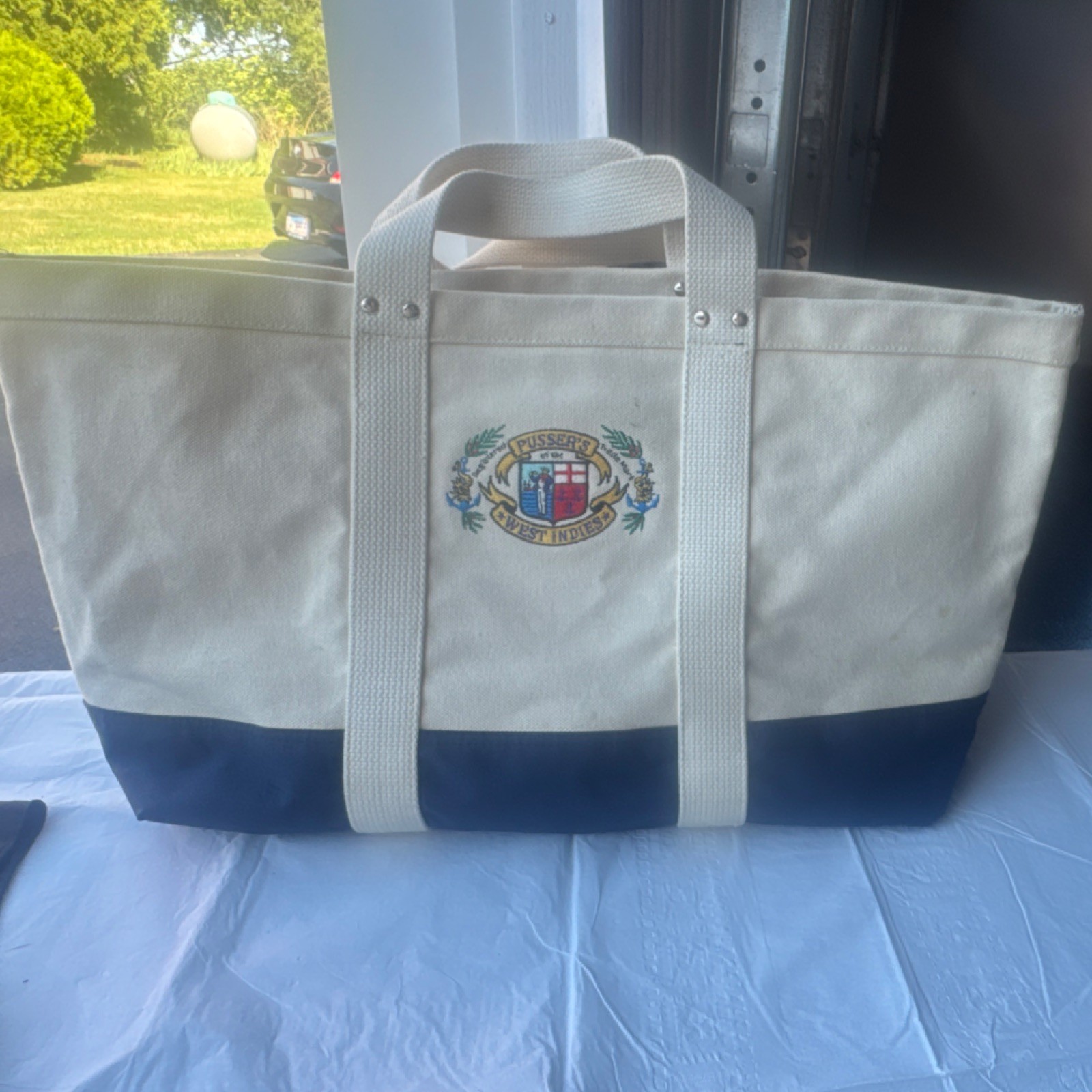 Pusser’s Logo Tote Bag Ivory/Navy