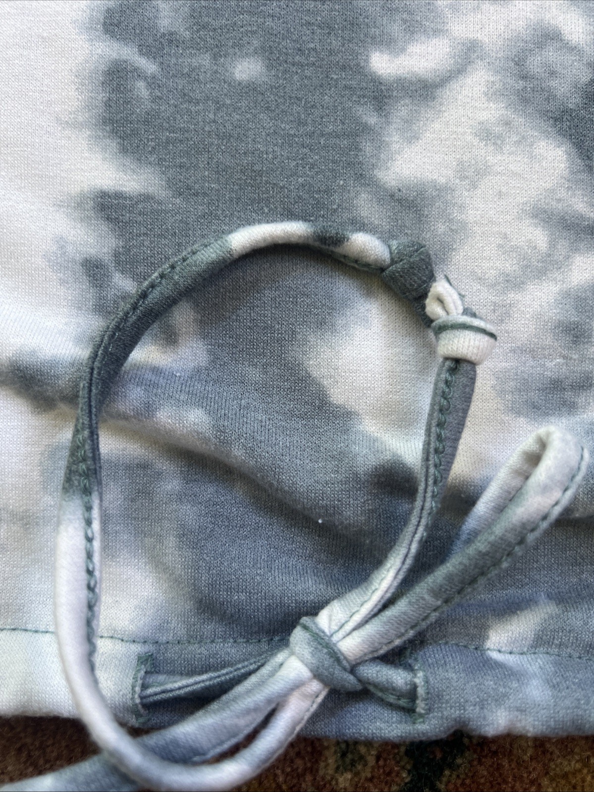COMO BLU Tie Dye Gray White Pullover & Jogger Pants Matching Lounge Set Cozy M