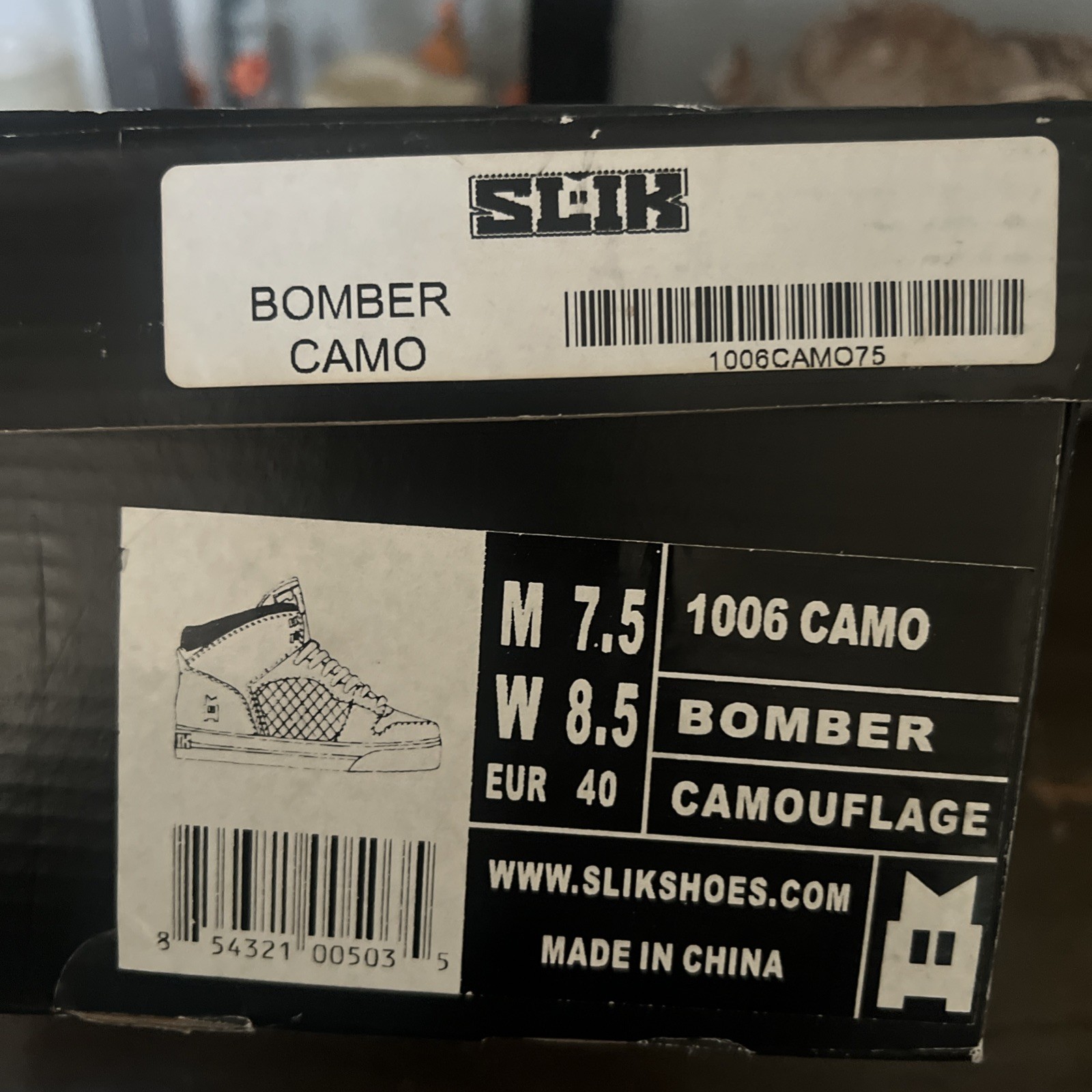 Slik Shoes Kash Limited Edition High Top bomber Camo 7.5
