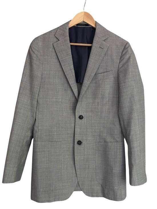Suitsupply Light Grey Tailored Fit Havana Suit Jacket 38L Pure Wool S120