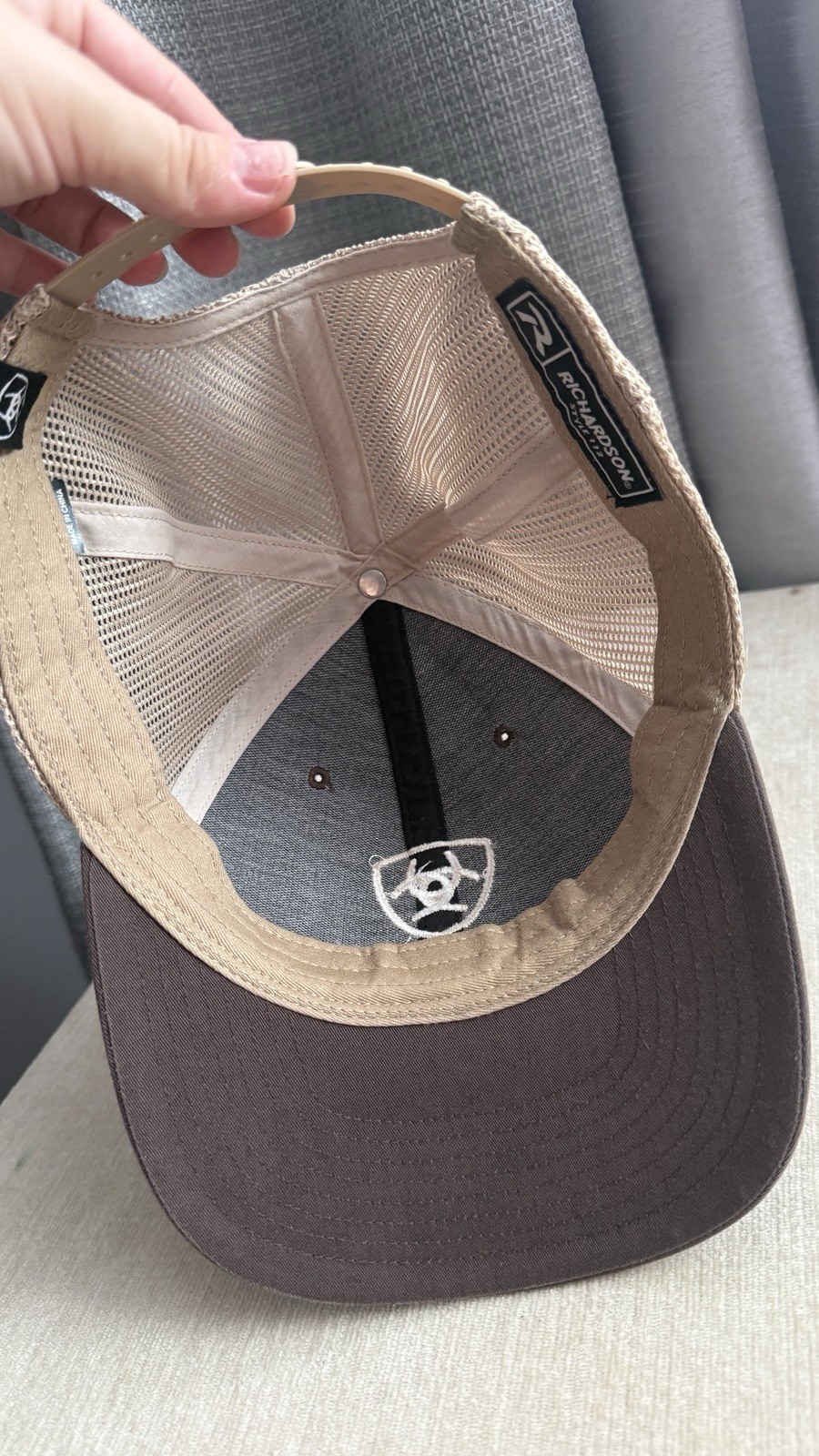 Ariat Logo Trucker Hat Brown/Beige Mesh Back Adjustable One Size Unisex