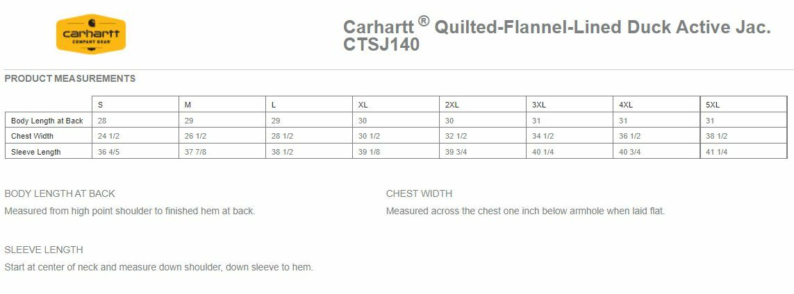 Carhartt Quilted Flannel Lined Duck Active Jacket J140 *FREE SHIPPING*