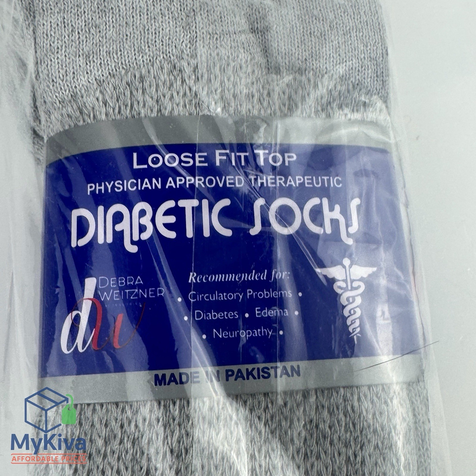 Diabetic GRAY CREW SOCKS circulatory Health Men Women Cotton Large 7-12