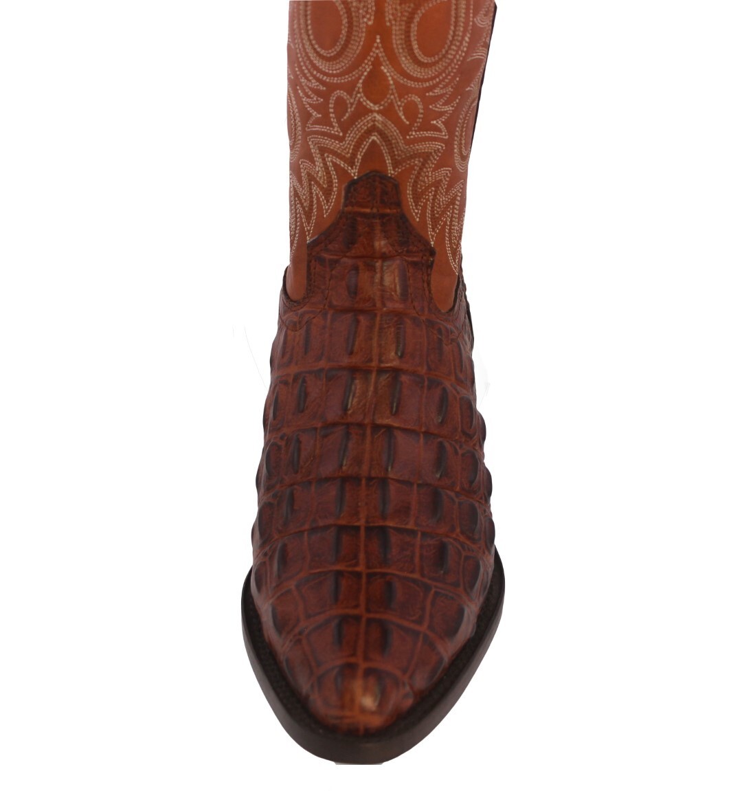 Mens Cognac Crocodile Alligator Pattern Genuine Leather Cowboy Boots J Toe Botas