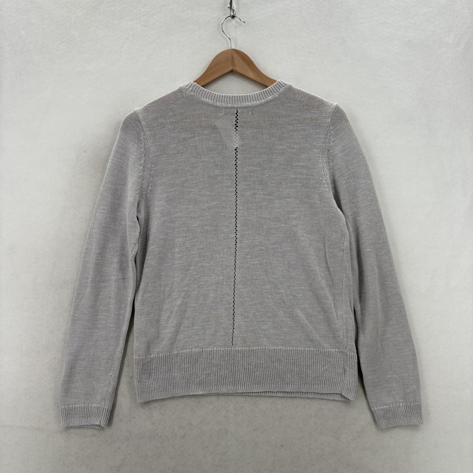 Banana Republic Sweater Womens Small Gray Ramie Viscose Crew Neck Minimalist NWT