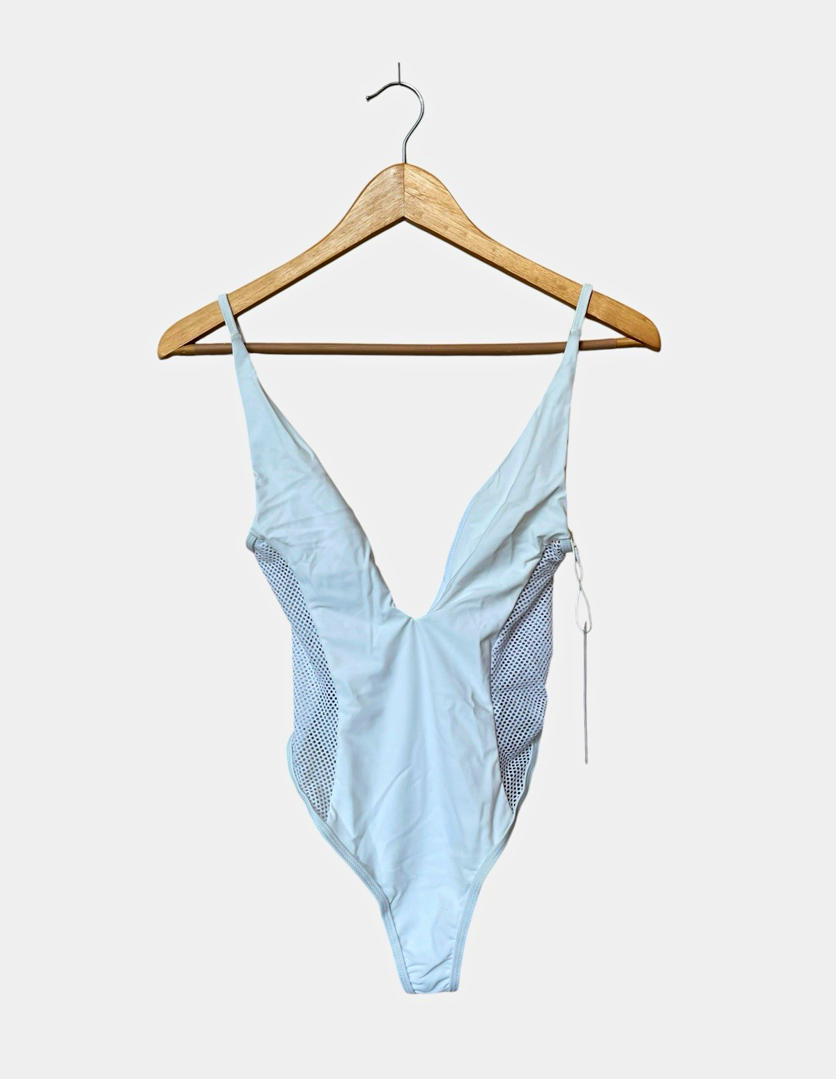 TOBI White Mesh Side Panel One-Piece Swimsuit Spaghetti Straps Solid XS