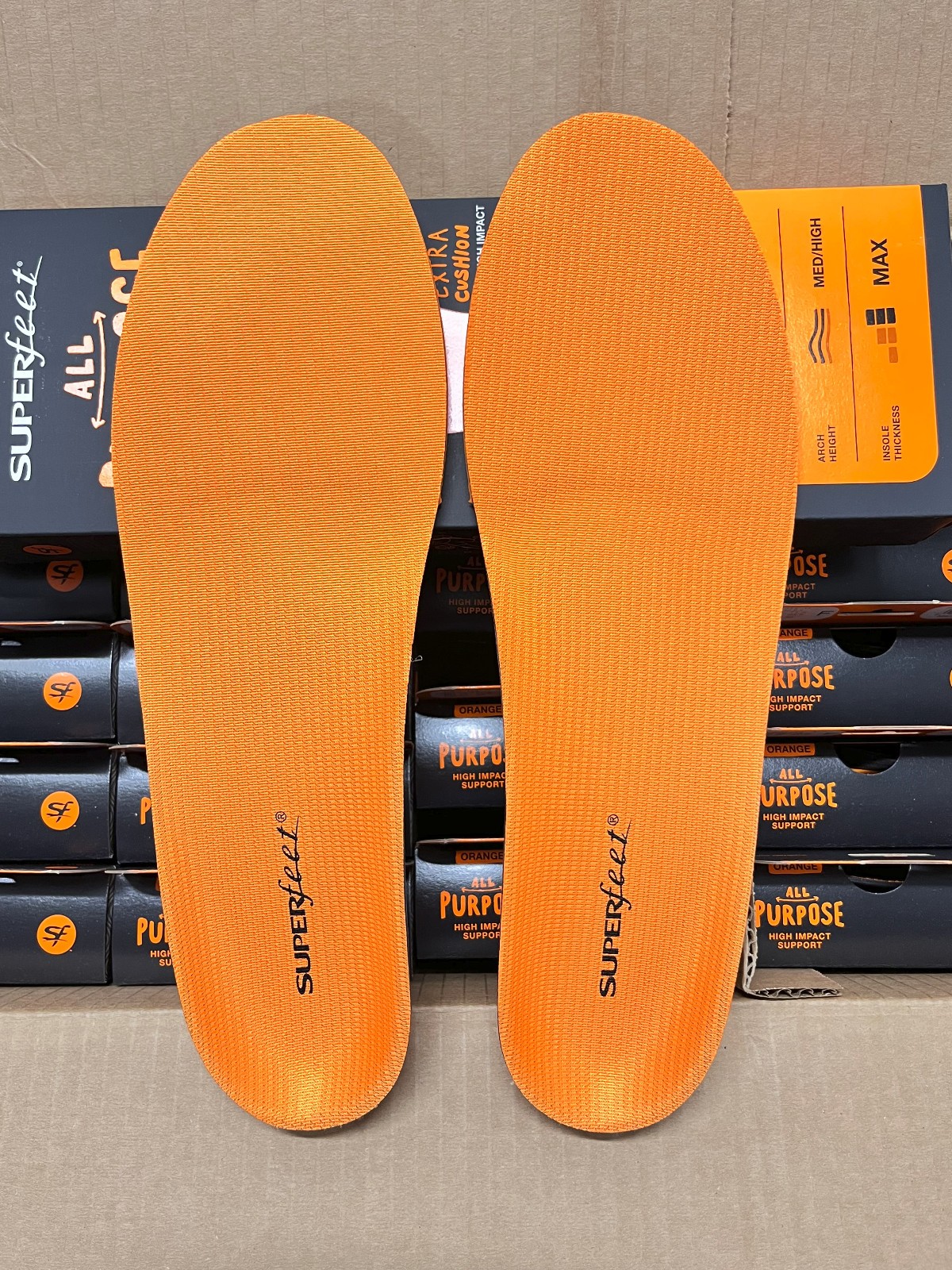 Superfeet Orange Arch Support Shoe Inserts insoles Size F M 11.5-13 / W 12.5+