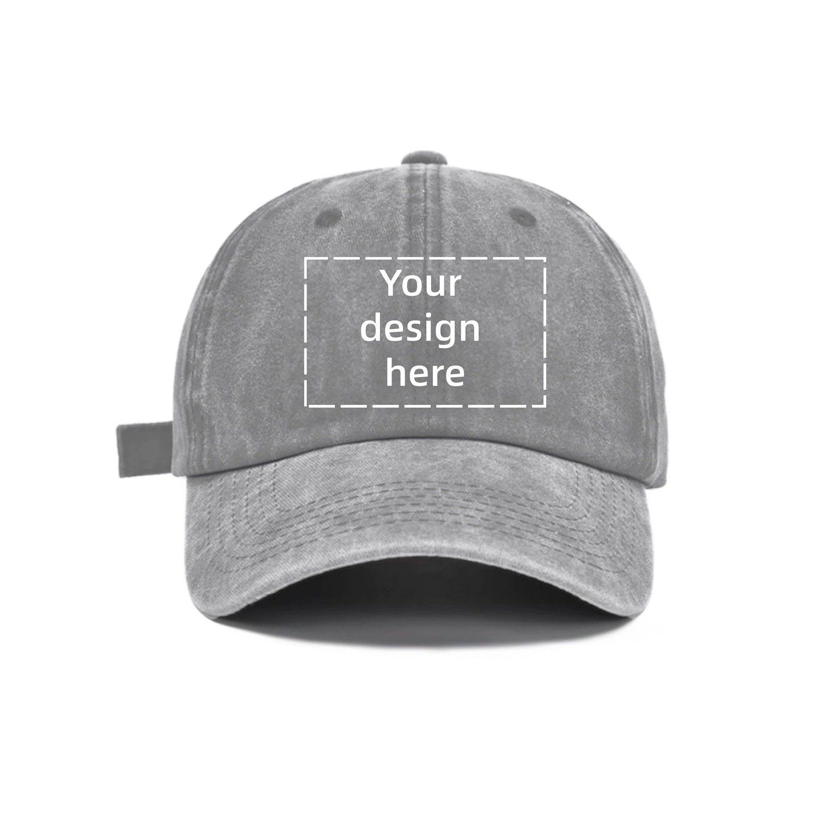 Custom Washed Cotton Denim Dad Hat – Your Logo/Text/Photo Here