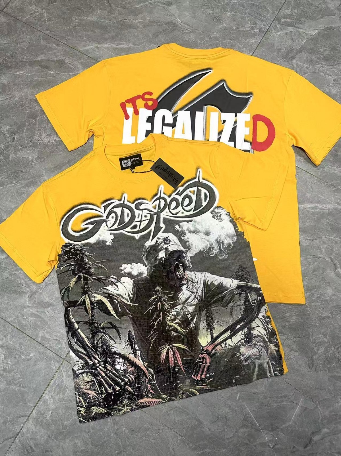 NEW Godspeed Skeleton Farmer in the Field printing Tee Mens Cotton T-shirt
