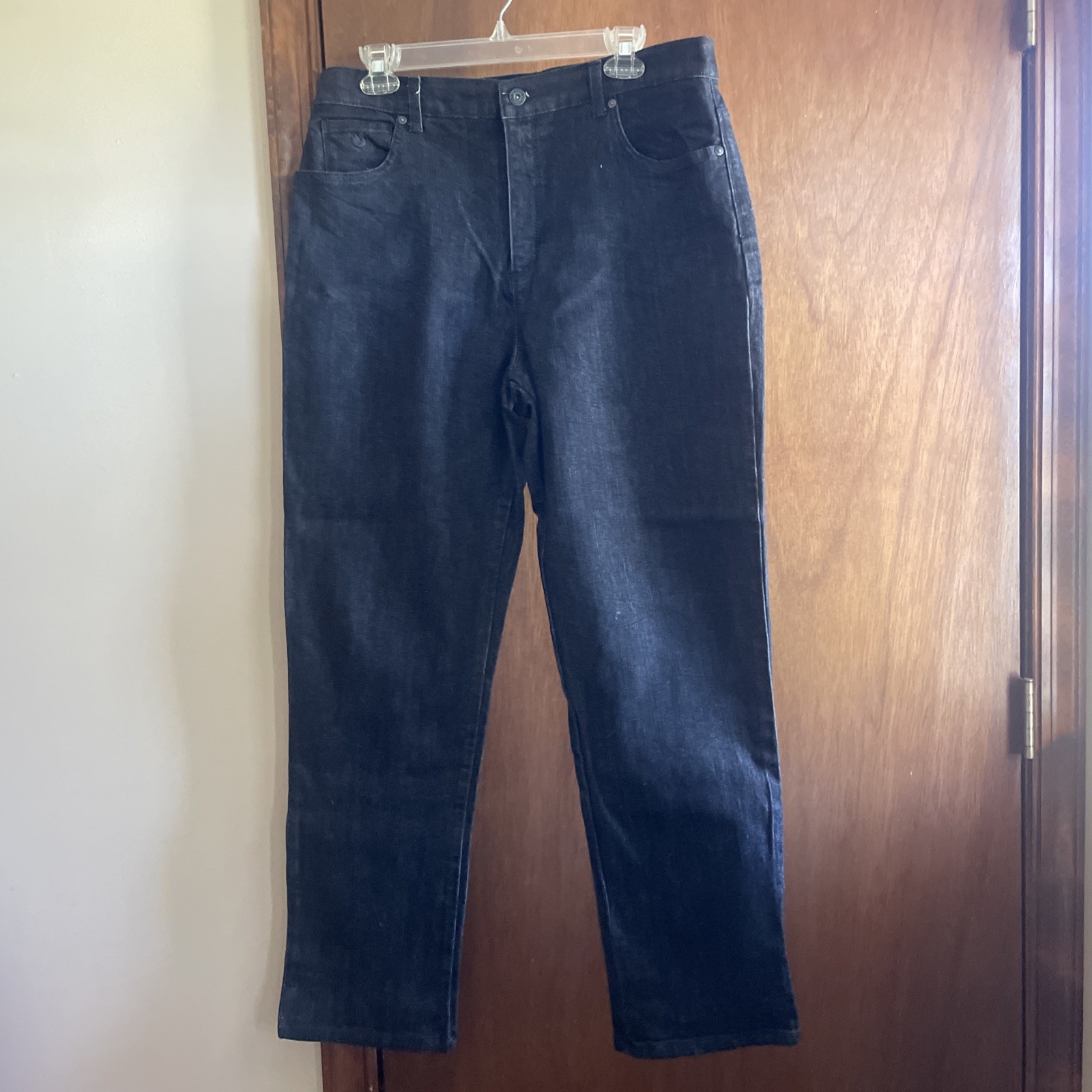 Gloria Vanderbilt AMANDA Black Jeans-Zipper/Button Closure-Size 14 MISSY AVERAGE