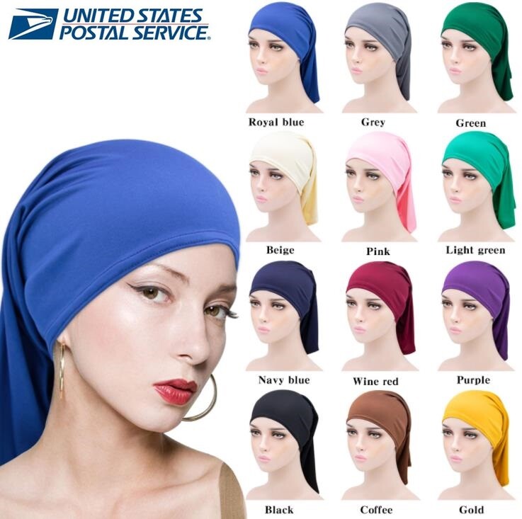 Muslim Long Hair Head scarf Inner Hijab Caps Islamic Underscarf Ninja Scarf hat