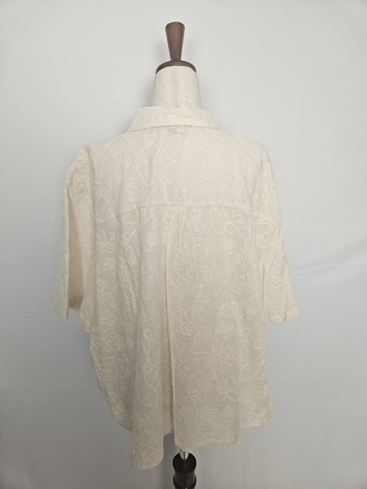 Falls Creek Off White Button Up Top Floral Embroidered Women’s Size 3X NWT