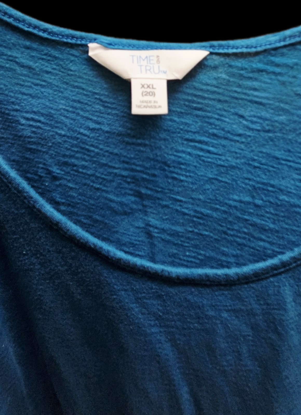 Time and True Woman Tank Top Sleeveless Size XXXL Bluegreen