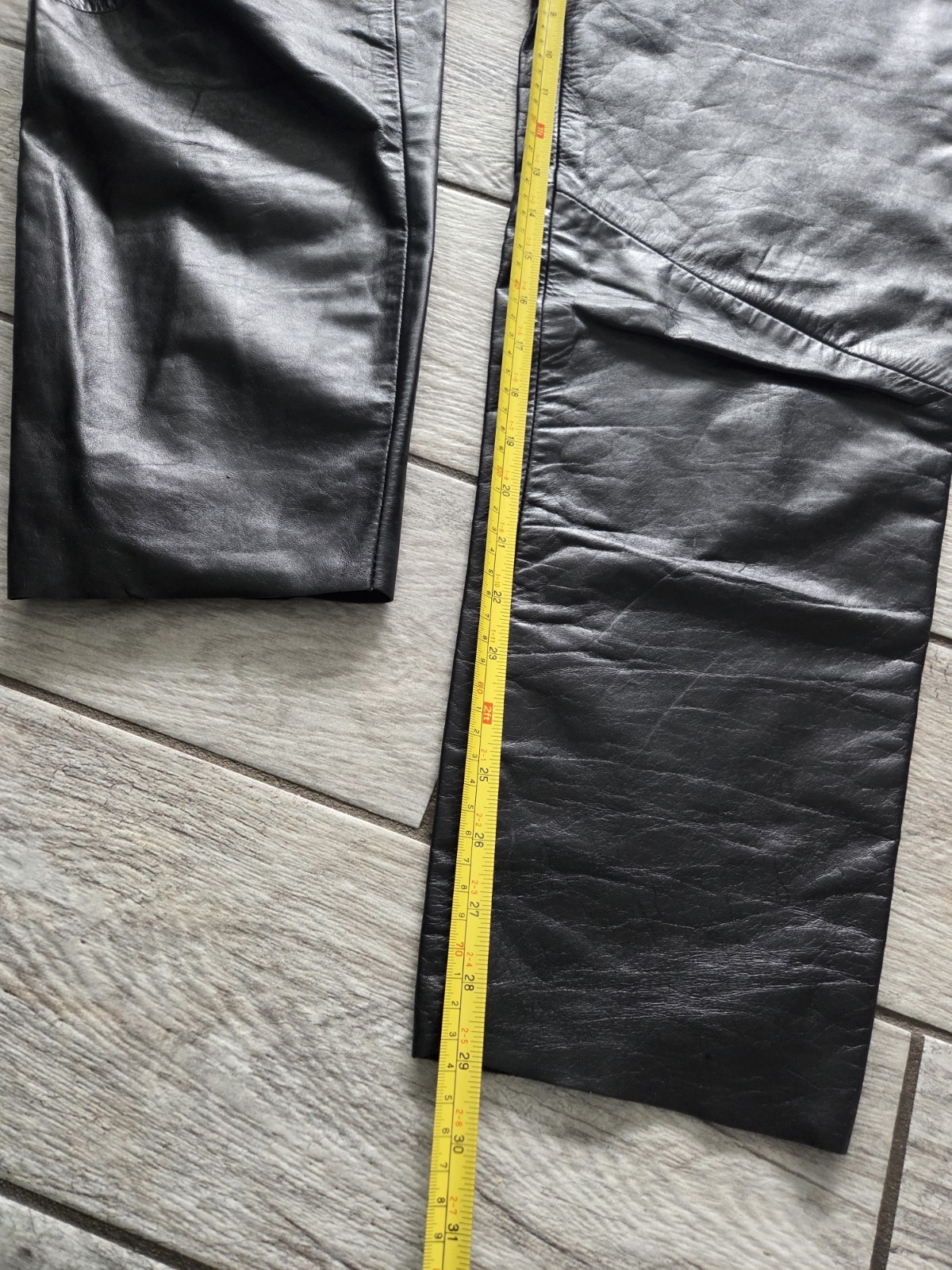 Vintage Deja Vou Designs High-waisted Black Leather Pants Womens M Biker Western