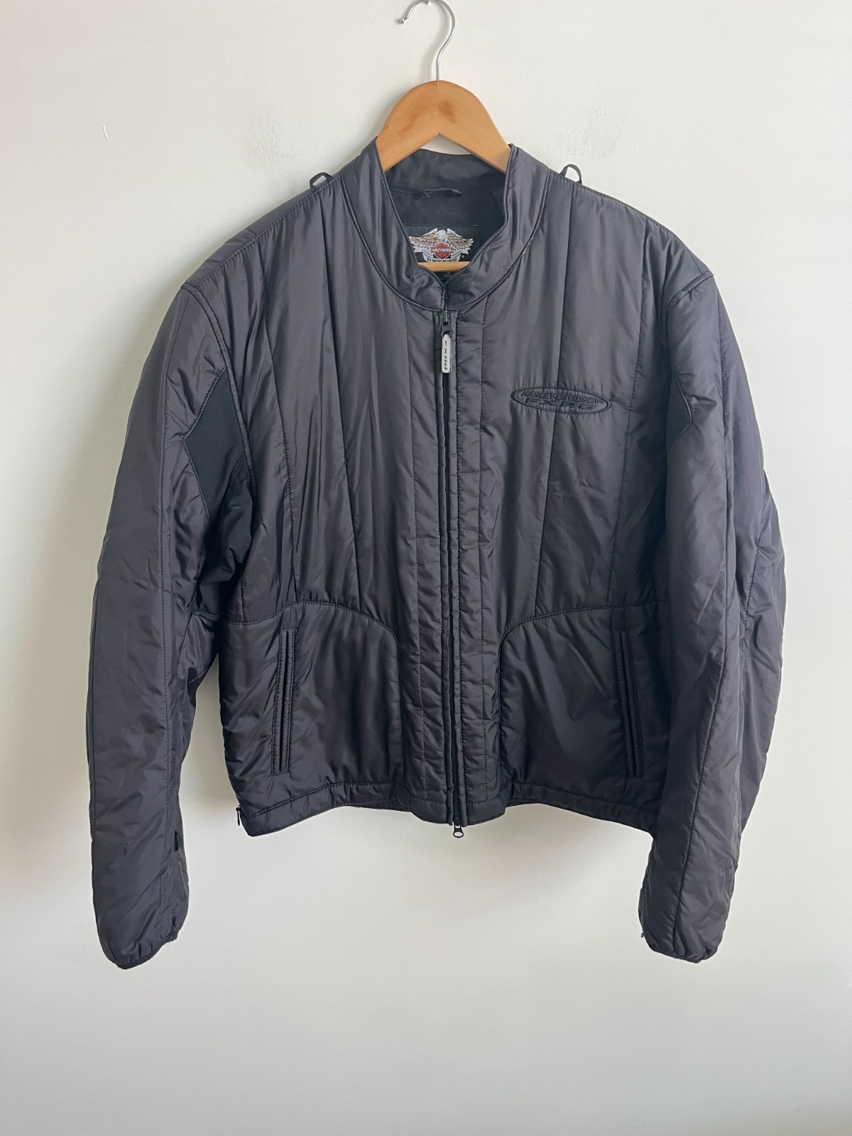 Harley Davidson Full Zip Puffer Jacket Liner FXRG Black Mens Large Biker Motorcy