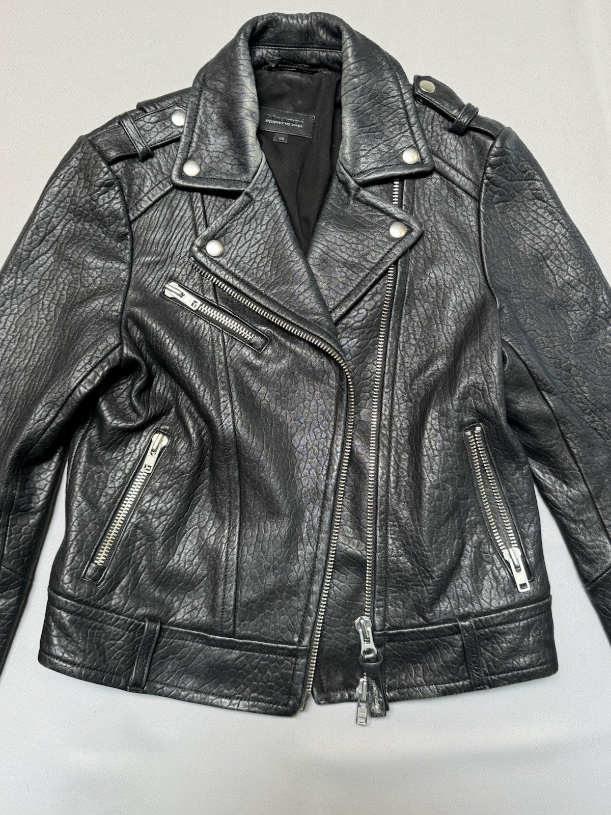 Mackage for Aritzia Black Lambskin Leather Moto Biker Jacket Women’s S/P