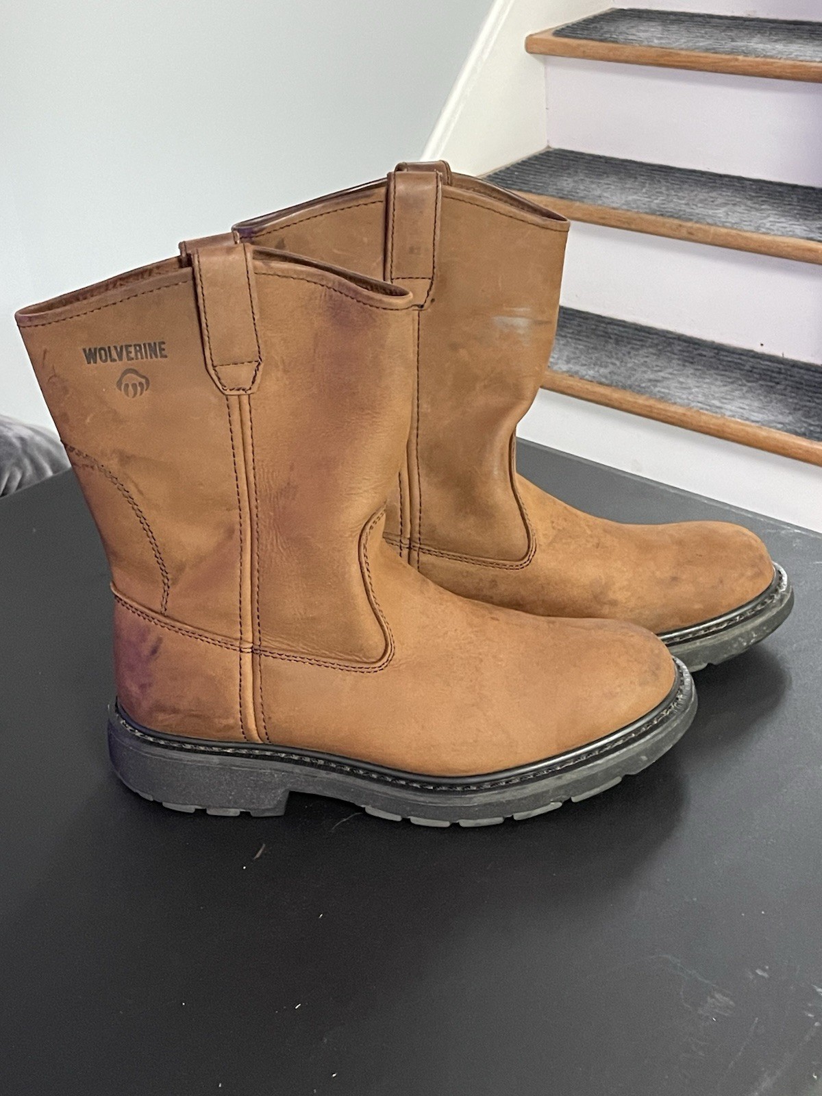 Wolverine Men 10.5 EW Wellington Work Boots Leather Steel Toe Slip/oil Resistant