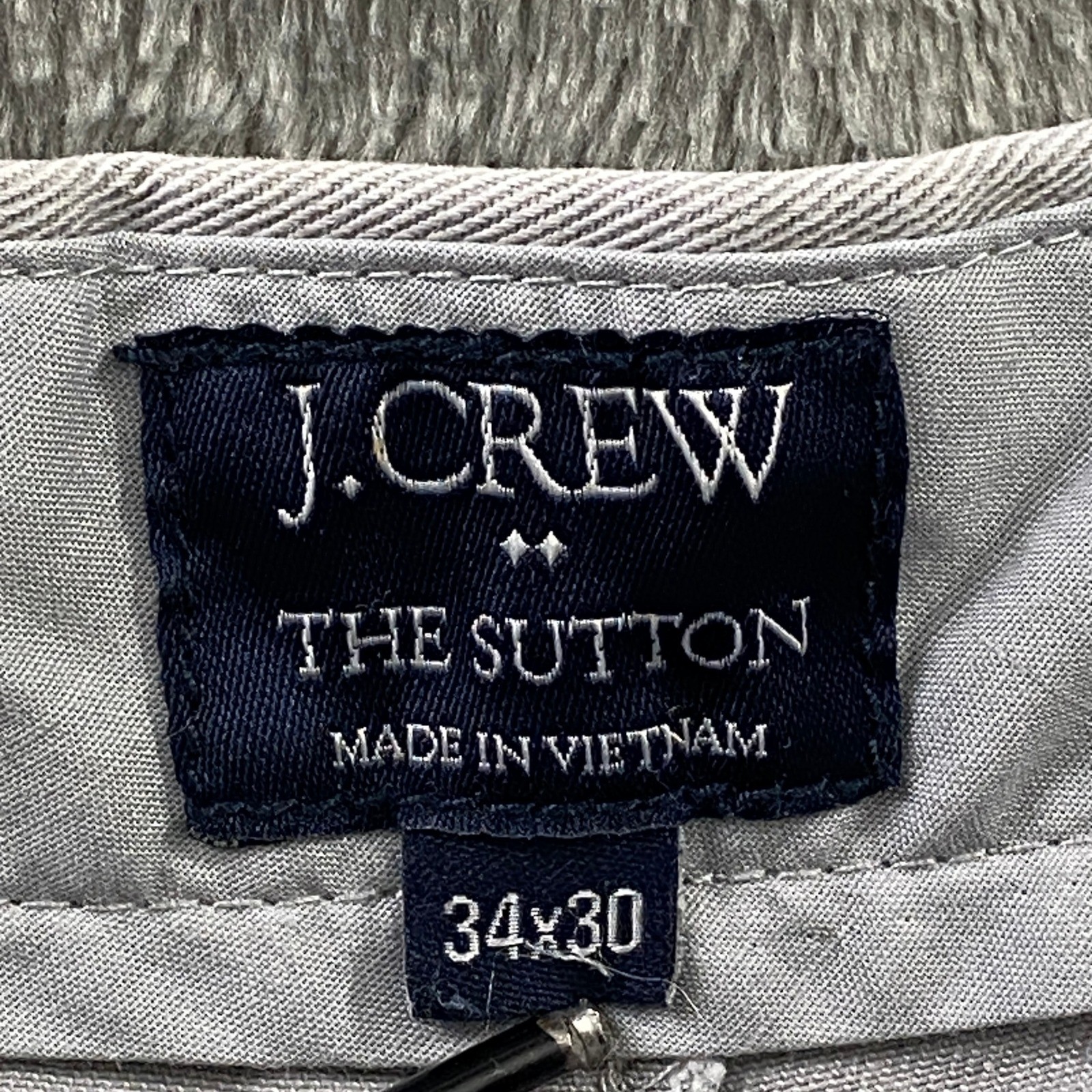 J.Crew Chino Mens 34×30 Light Grey The Sutton Slim Straight Cotton Pants Preppy