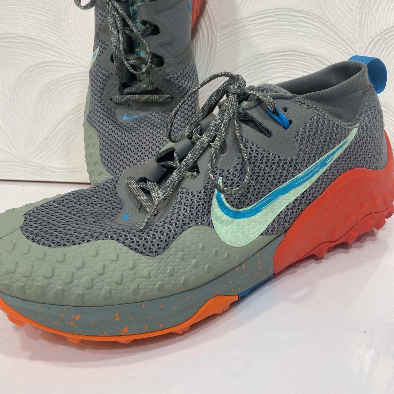 Nike Mens Wildhorse 7 Trail Running Shoes Grey Orange CZ1856-003 Size 12.5