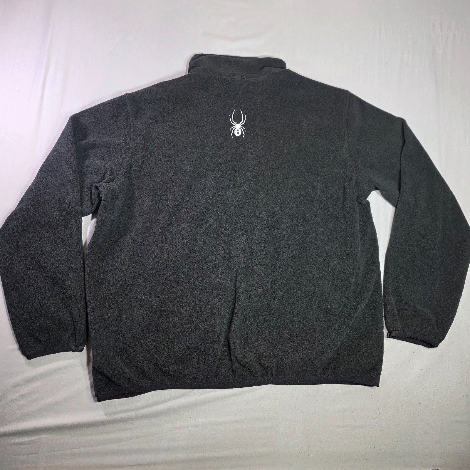Spyder Jacket Mens X-Large Black Full Zip Pockets Fleece Jacket Stitched Logos