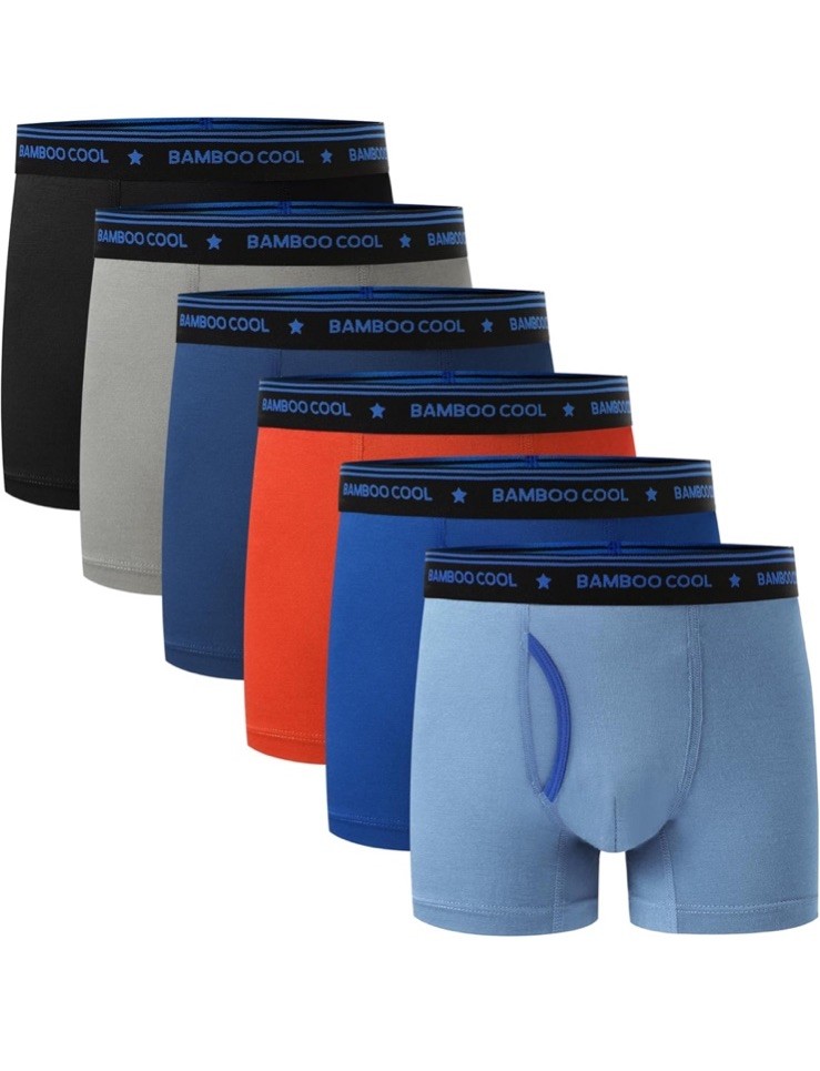 BAMBOO COOL Boys’ Boxer Briefs 6 Pack Small