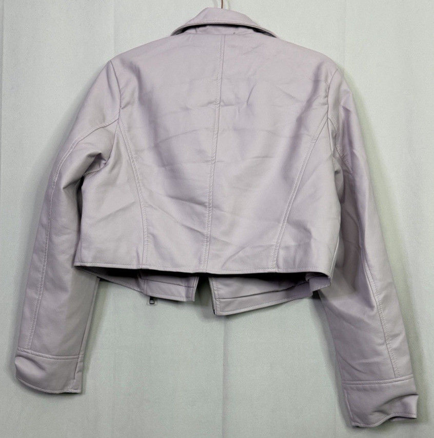CI SONO By CAVALINI Jacket Womens Large 100% Vegan Leather Lined Moto Lavender