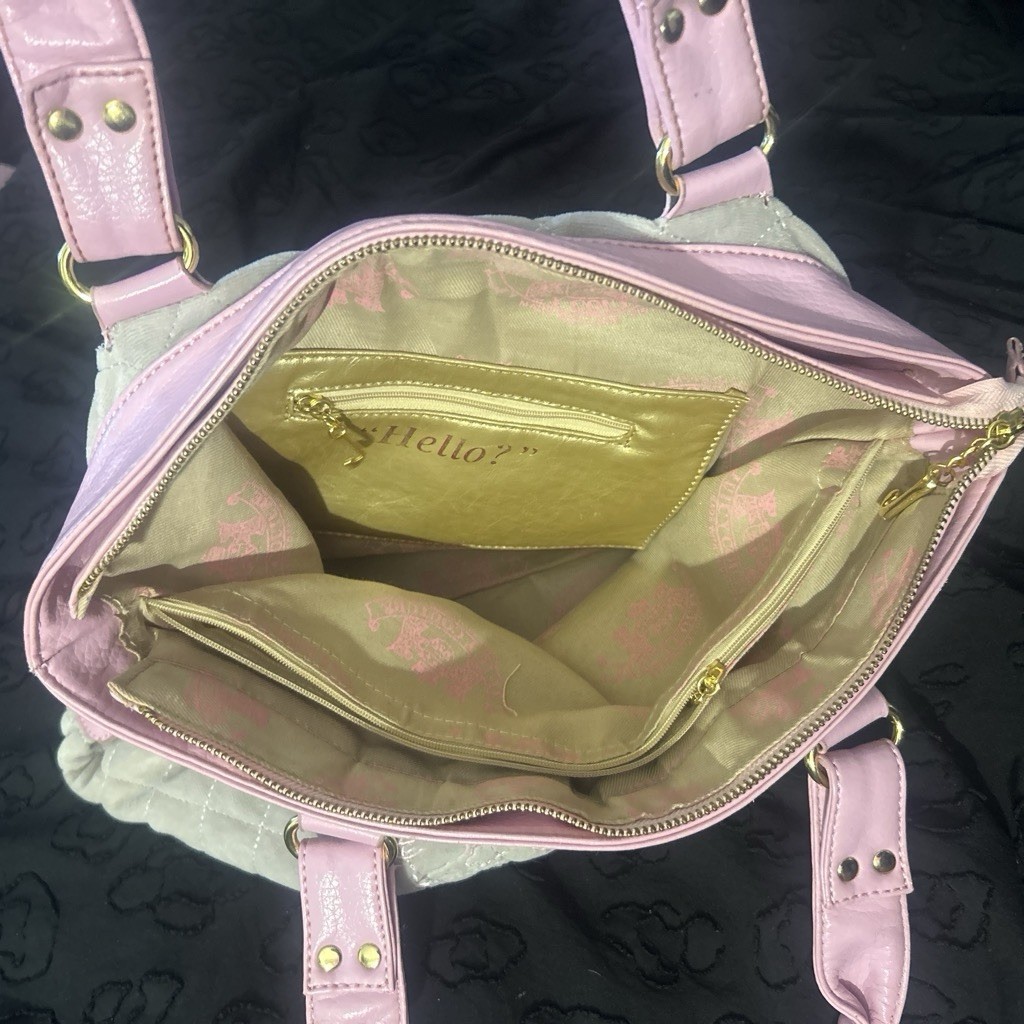 Quilted Juicy Couture shoulder bag with grey and pink Once Upon a Time (stain)