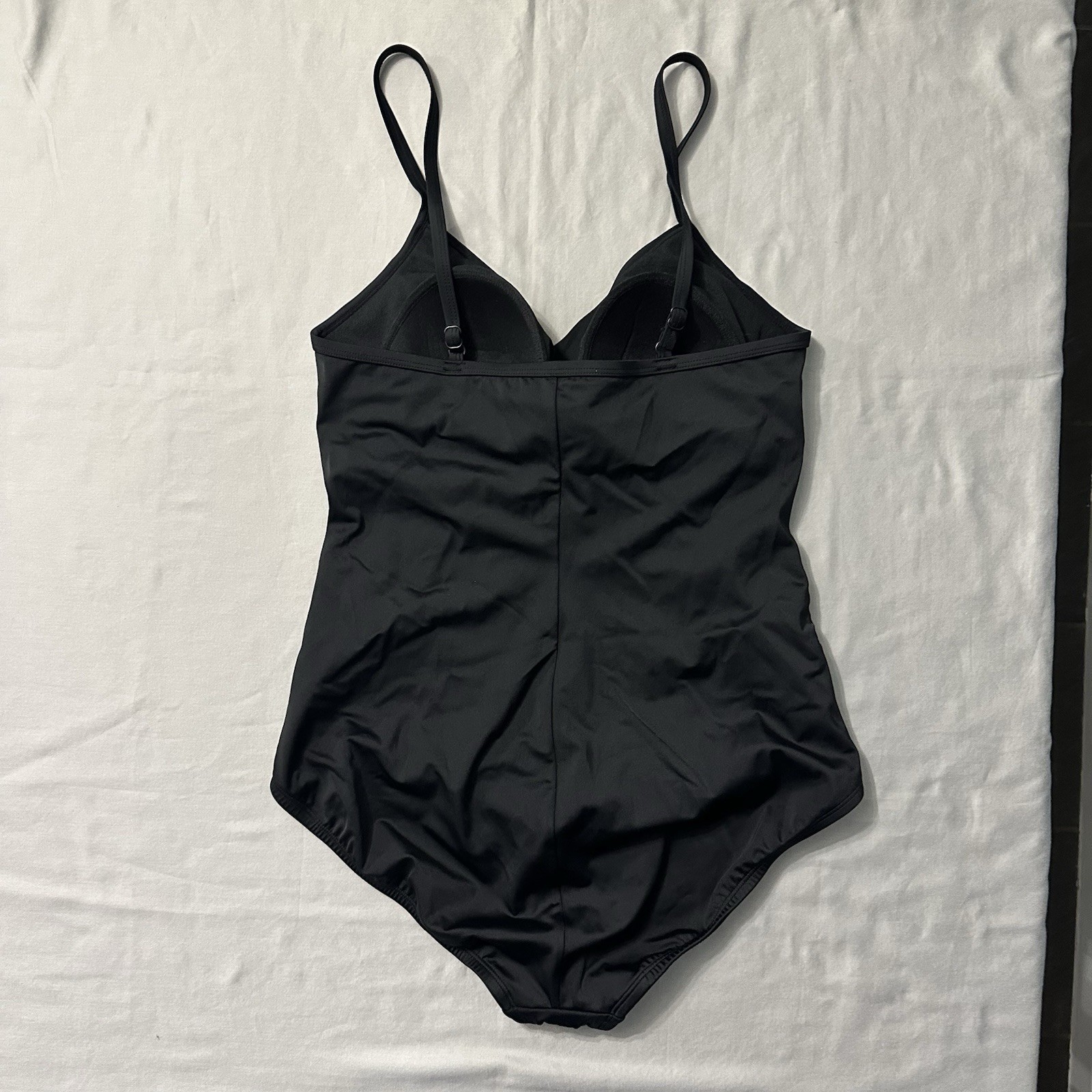 Embrace Your Curves Miracle Brands Swimsuit Womens L 12-14 Black One Piece Mesh