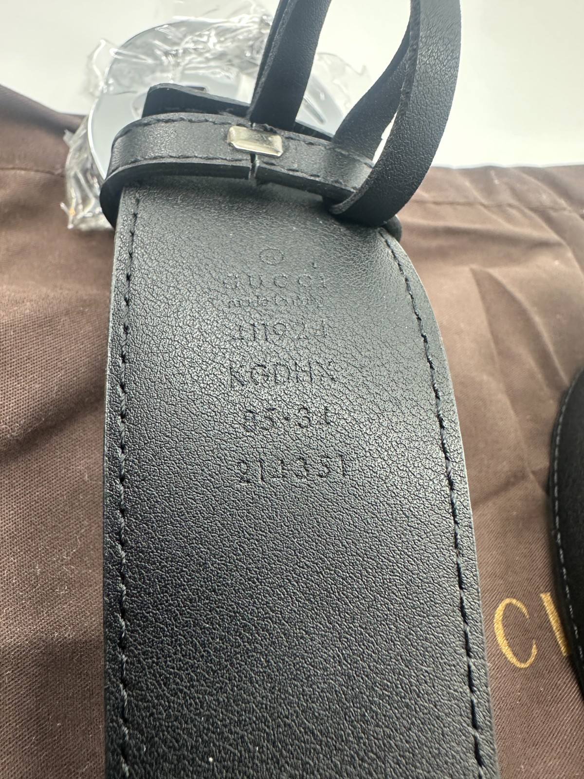 GG Mono Black/GreyGUCCl Canvas Belt Silver Buckle