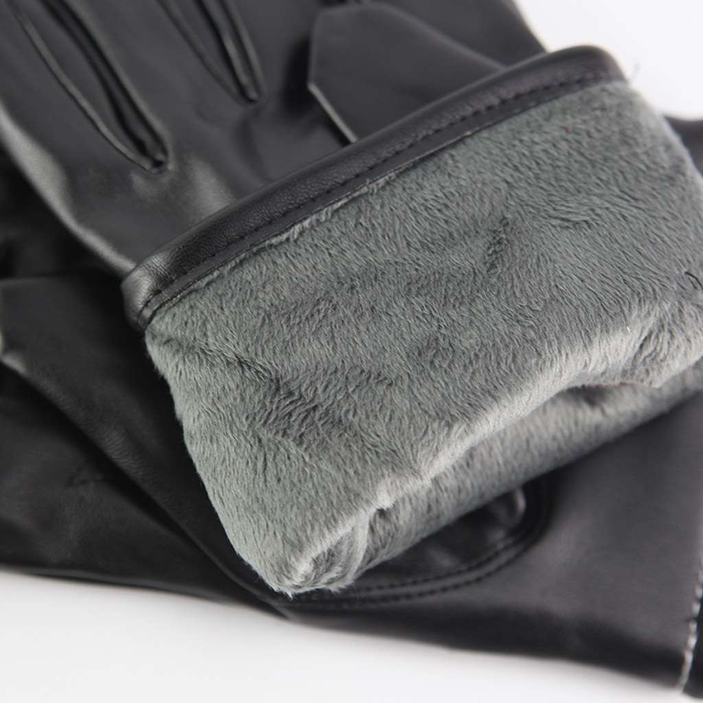 Driving Gloves Car Motorcycle Biker Leather Police Driver Fleece Lined Gloves