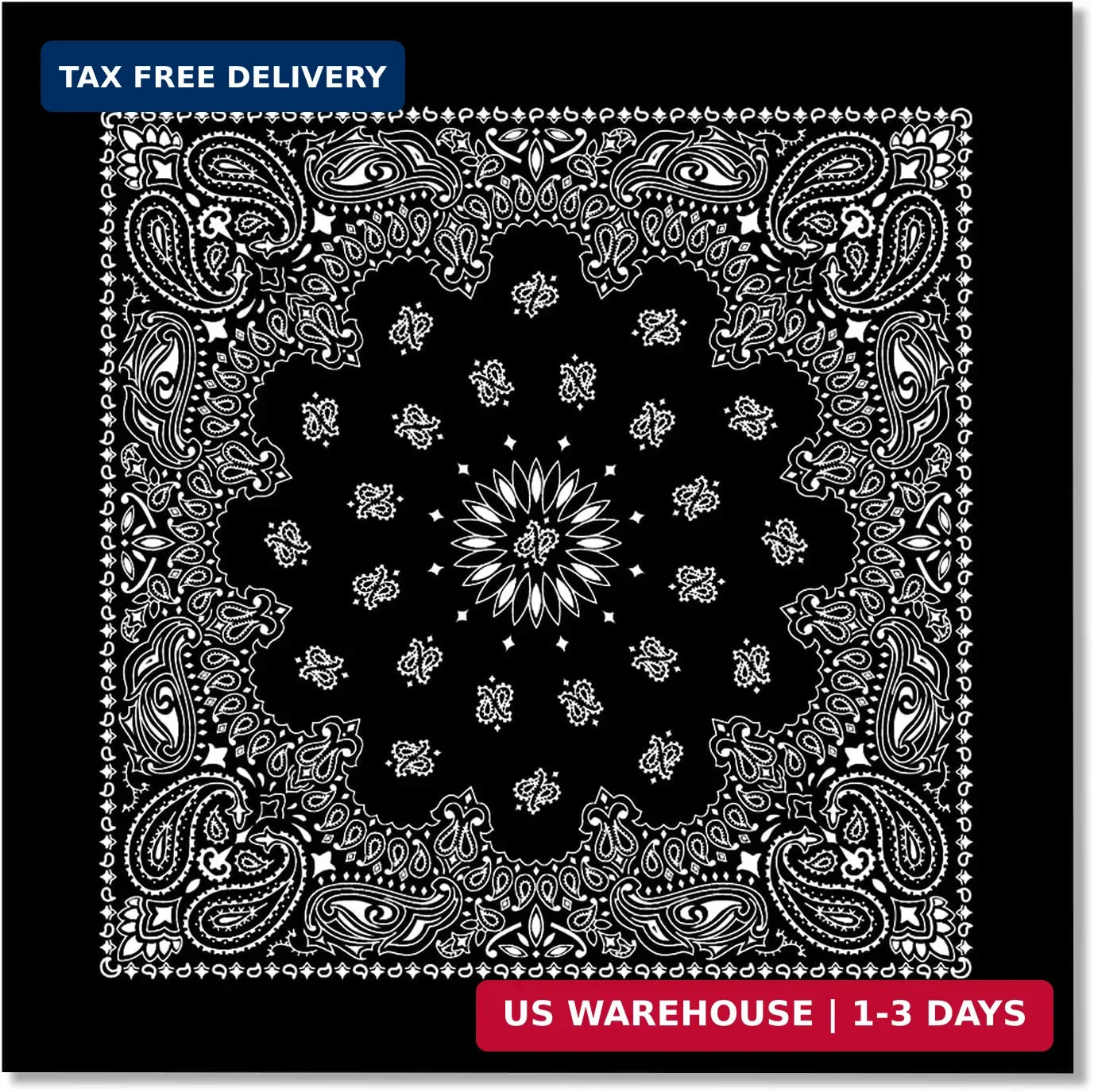 Bycc Bynn Large 27×27 Inch Bandana – 4 Pack 100% Cotton Bandanas for Men & Women