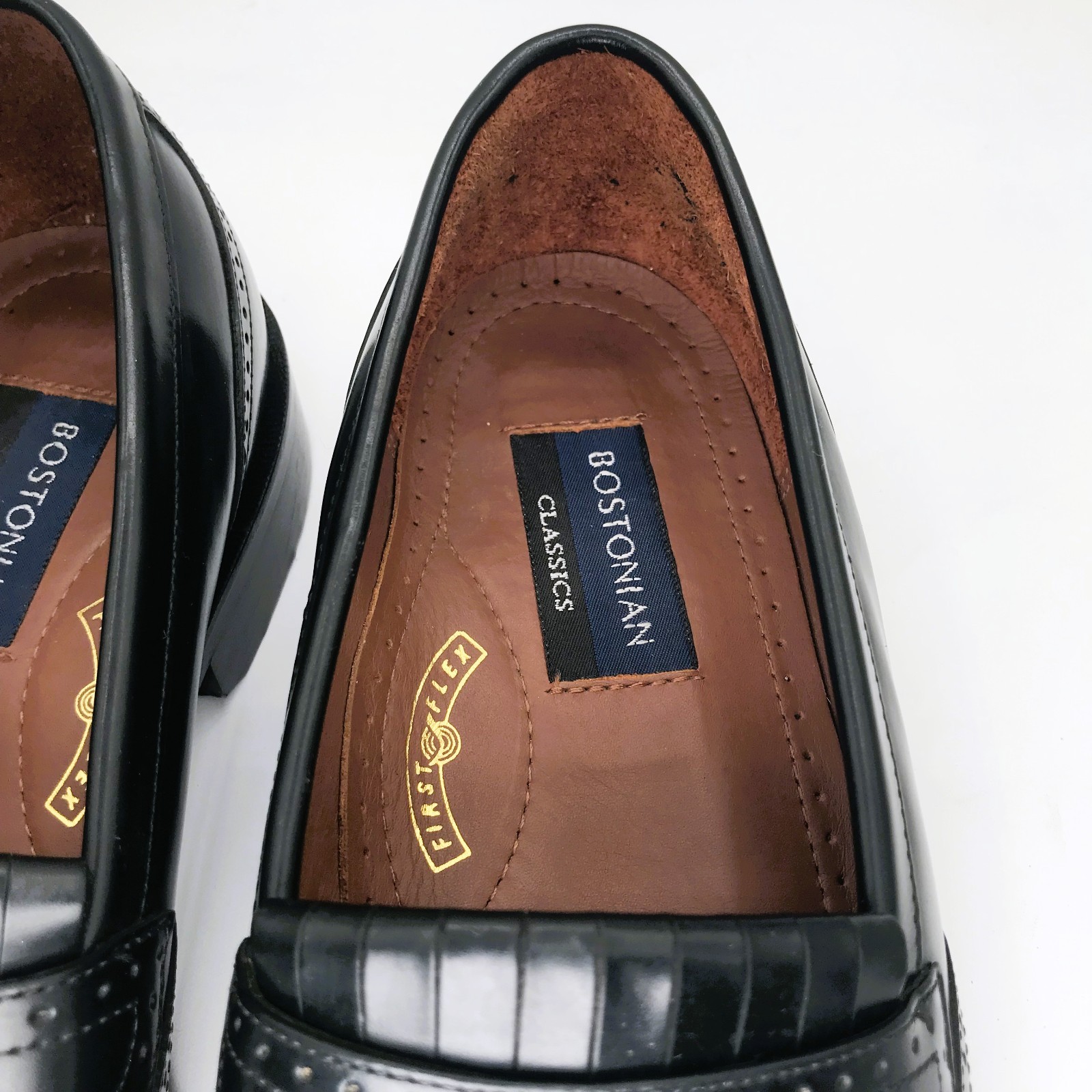 Bostonian Classics First Flex Black Leather Wingtip Tassel Loafers Mens Sz 8.5 M