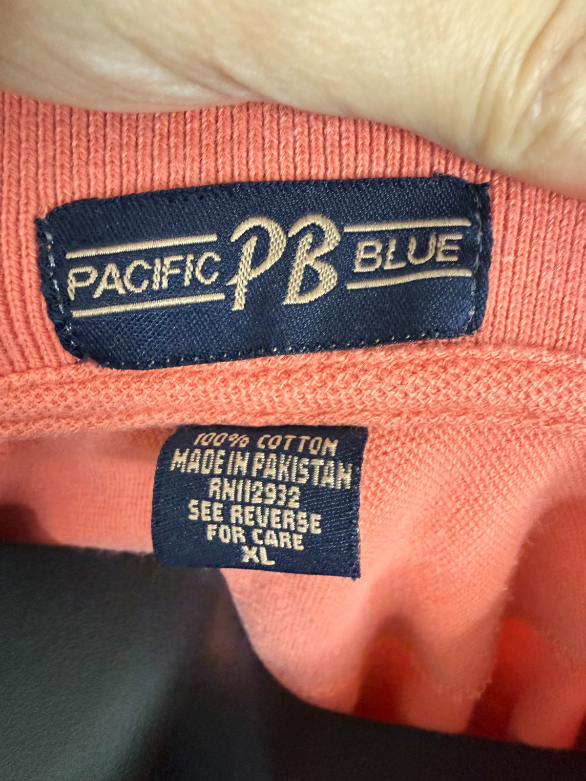 Pacific Blue Men’s Pensacola Beach Classic Cotton Polo Shirt Orange Sz XL FLAW