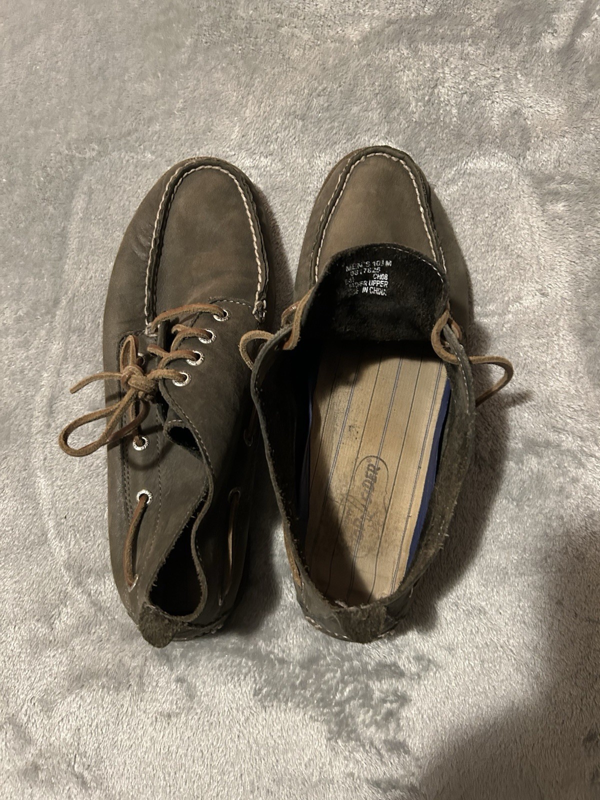 Sperry Top-Sider 4 Eye Lace Up Mid Ankle Leather Upper Grey Men’s Shoes 10 1/2