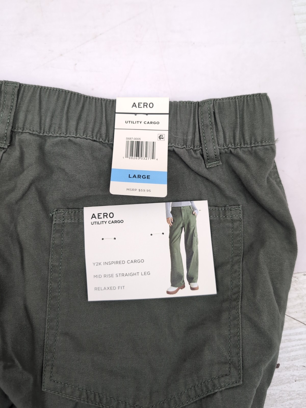 Wmns Aeropostale Relaxed Fit Mid Rise Straight Leg Cargo Pant Sz Lg A22/19