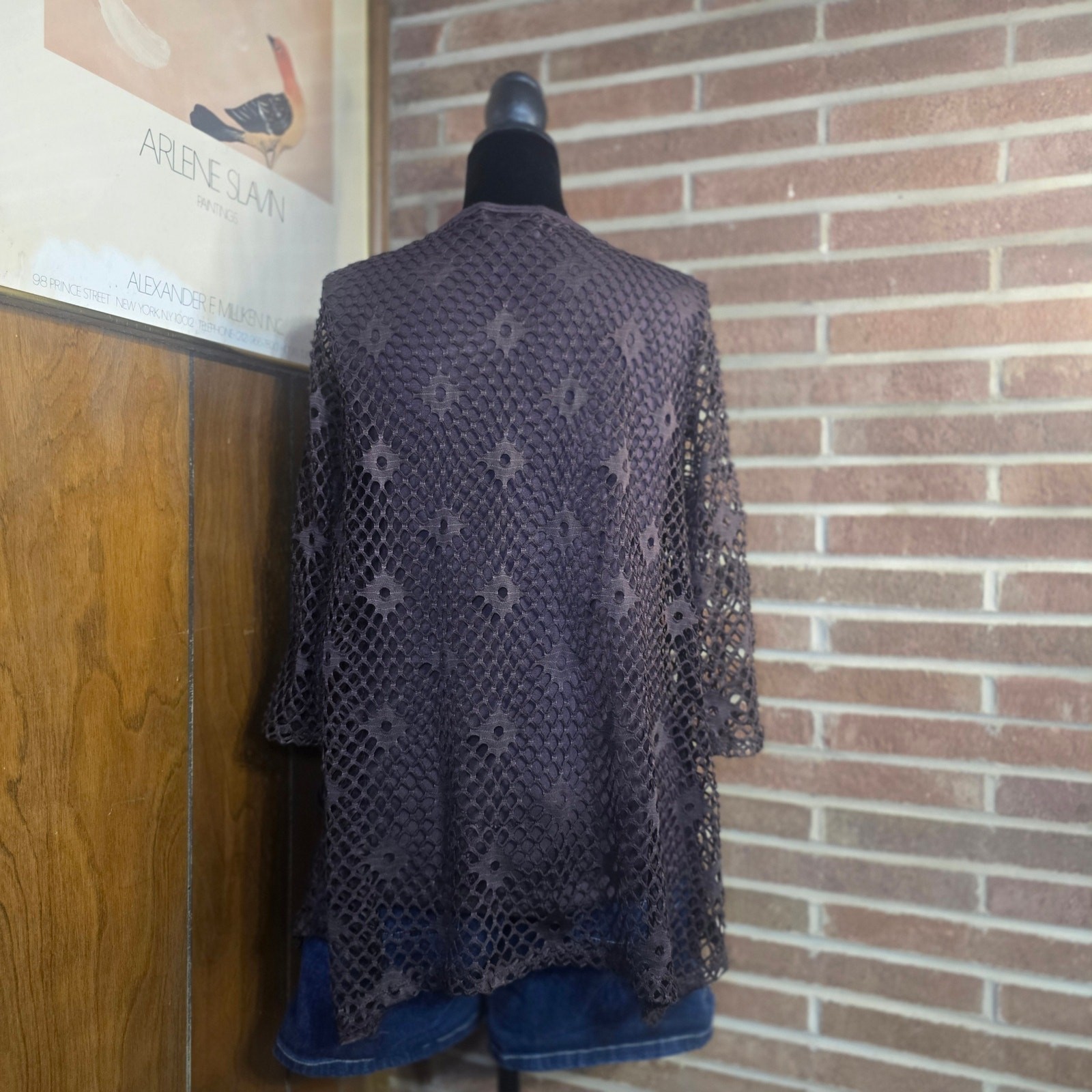 Vintage Onque Casual Chocolate Brown 2-Piece Crochet Set Size M Whimsigoth Boho
