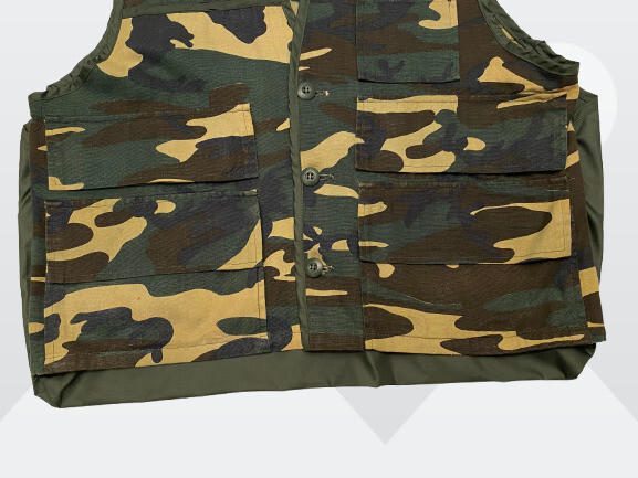 Vintage Duck Ray Men’s Camouflage Button-Up 100% Cotton Duck Hunting Vest Medium