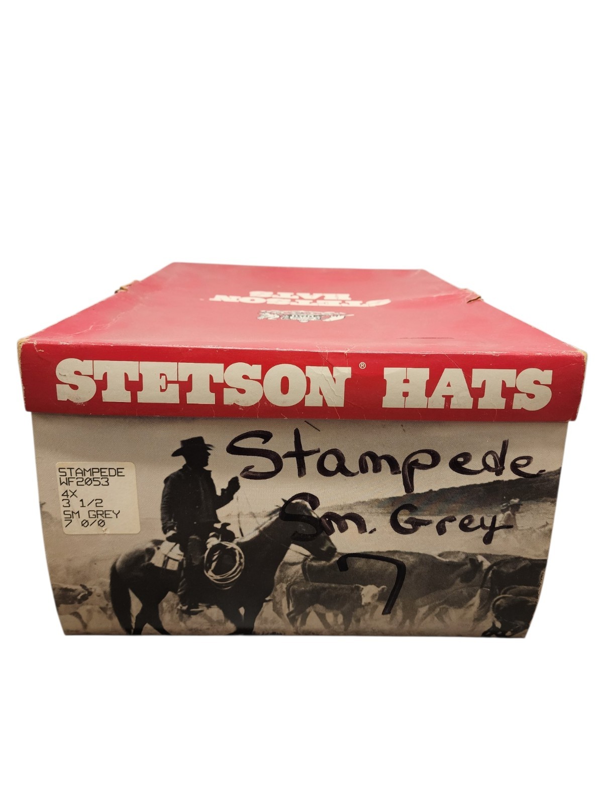Stetson Stampede Cowboy Hat Smoke Grey 4X Fur Felt Western Hat w/ Box Size 7