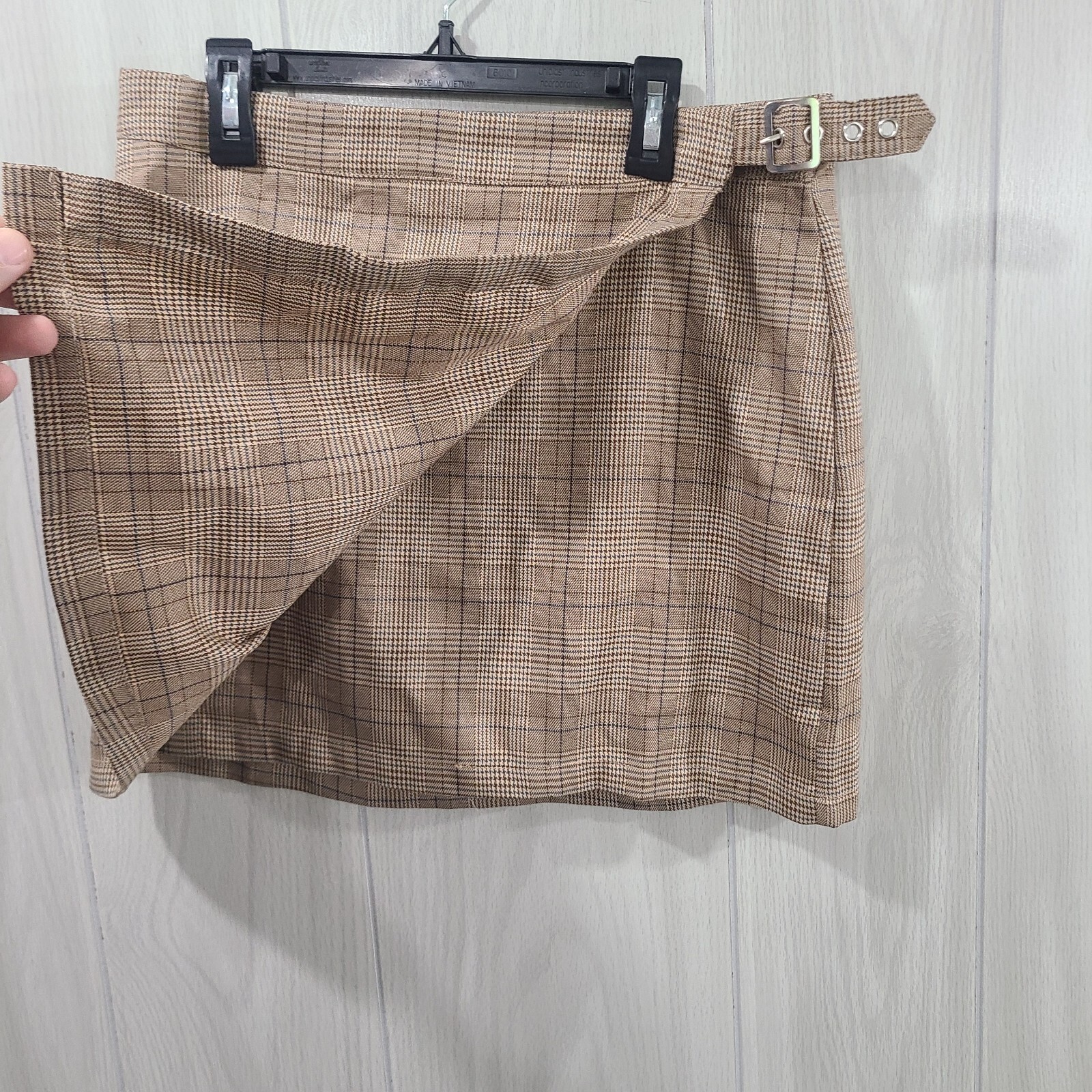 Hesperus Plaid Wrap Mini Skirt Y2K Size L Goth Grunge Skater 60s 70s Retro Class