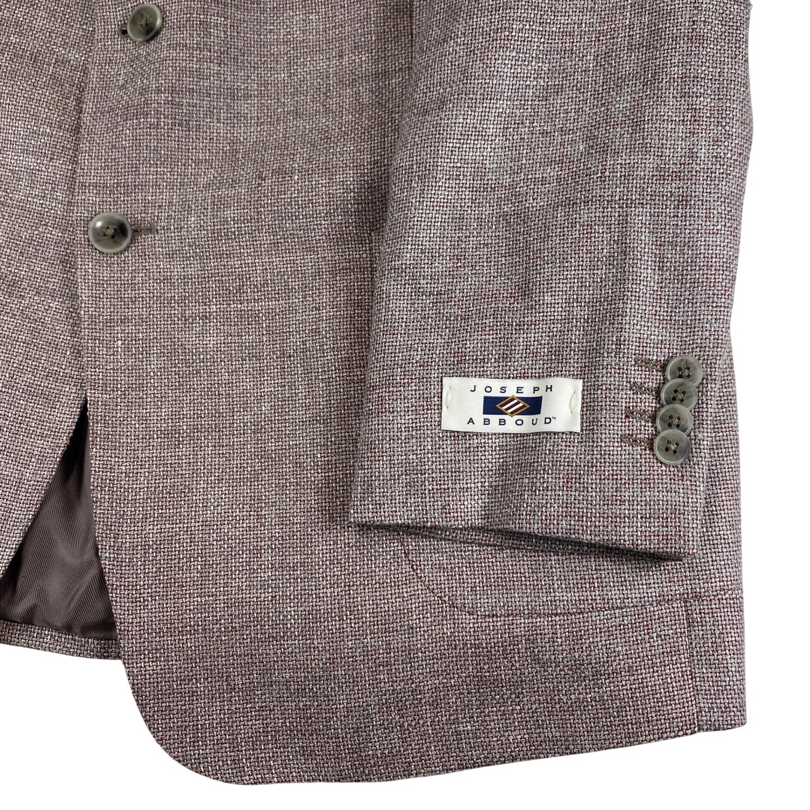NEW Joseph Abboud Sport Coat Blazer Mens Size 44 R Gray Red Linen Wool Jacket