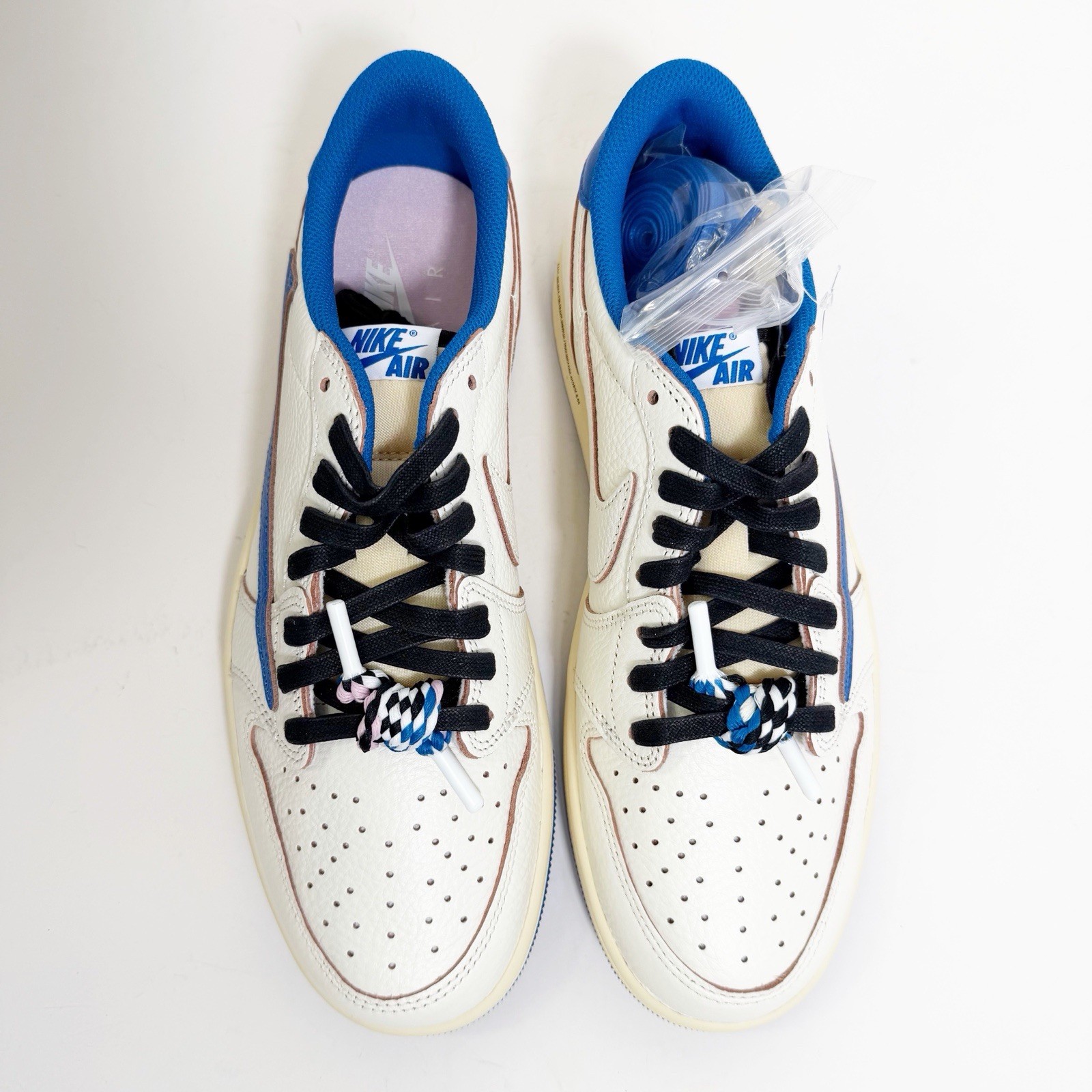 Nike Travis Scott X Fragment Air Jordan 1 Retro OG Sail Military Blue Size 10