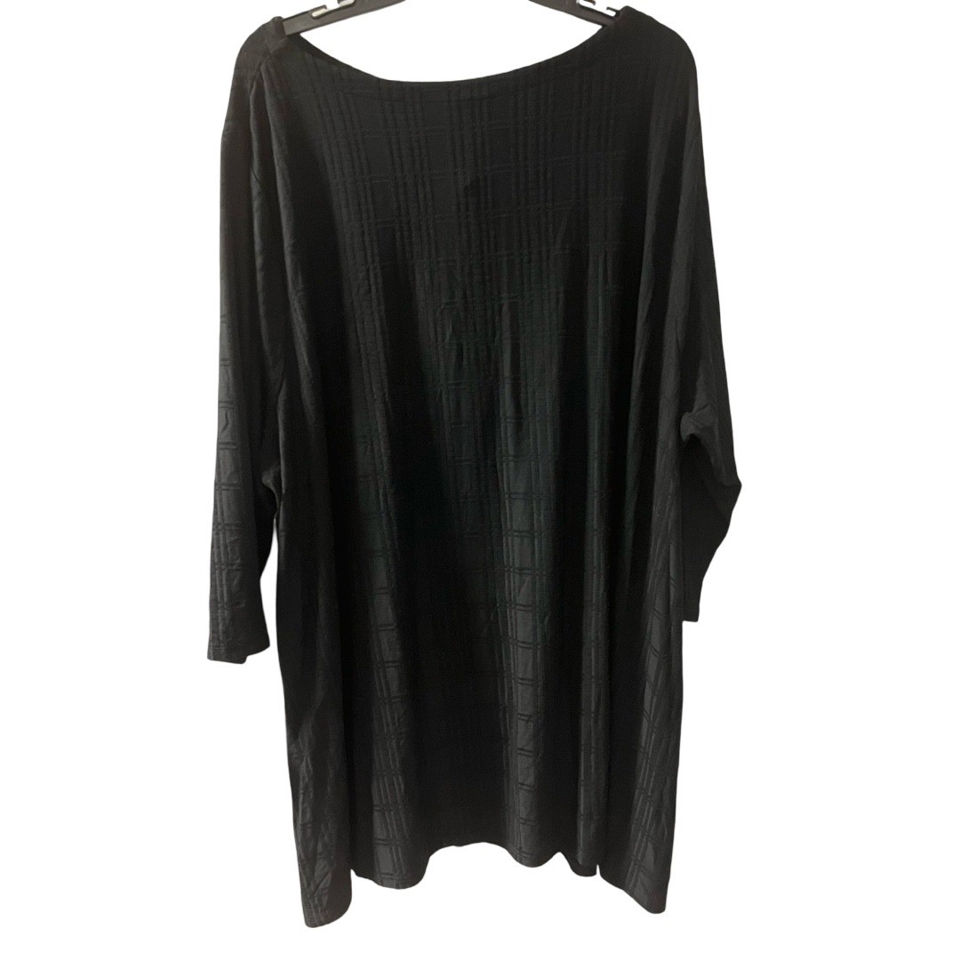 NWT J.Jill Wearever Black Textured Grid Tunic Top 3/4 Sleeve Womens Plus Size 4X