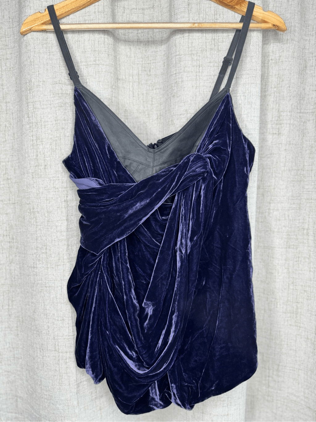 ROBERT RODRIGUEZ RUNWAY Leather Velvet Bustier Corset Top US 2 Small 2000’s y2k
