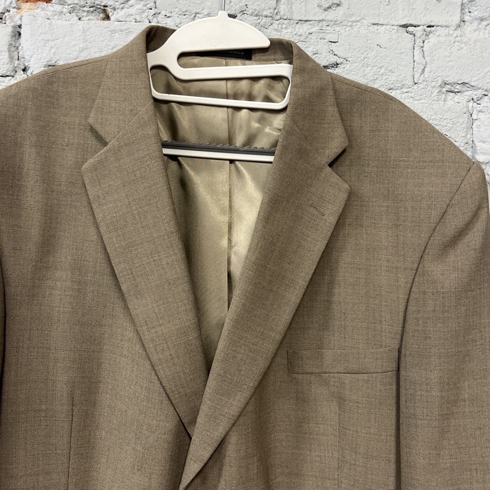 Stafford Jacket Men 48R Brown Tweed Blazer Sport Coat Polyester/Worsted Wool