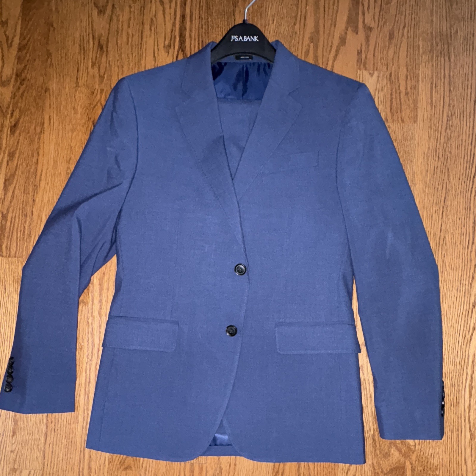 J. Ferrar Slim Fit Blue 2-Piece Suit 36R Jacket 29×30 Flat Front Pants