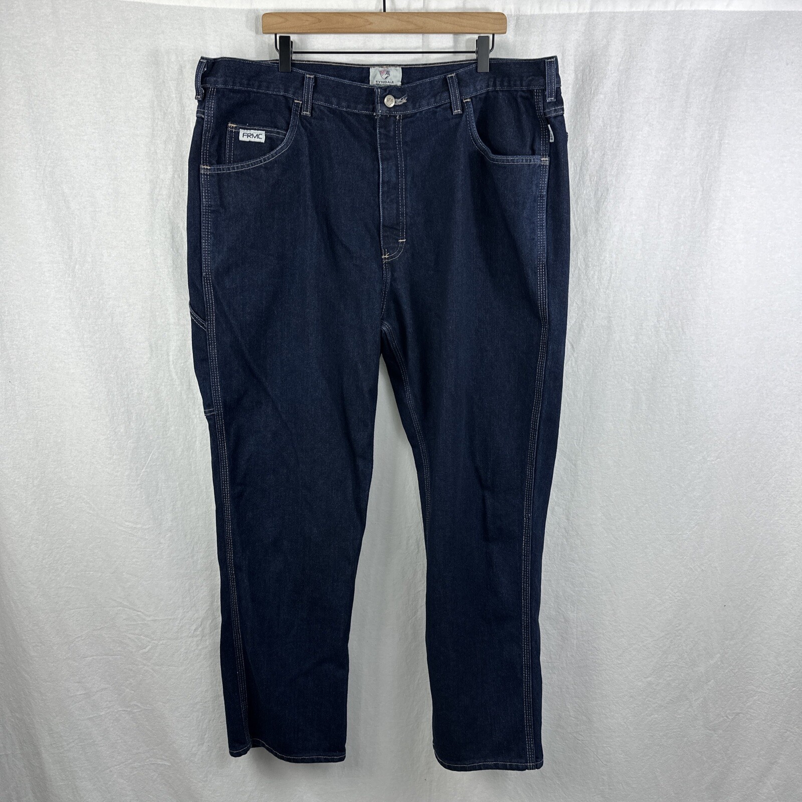 Tyndale FR Mens F290T Dark Blue Carpenter Workwear Jeans Size 42×31 Utility