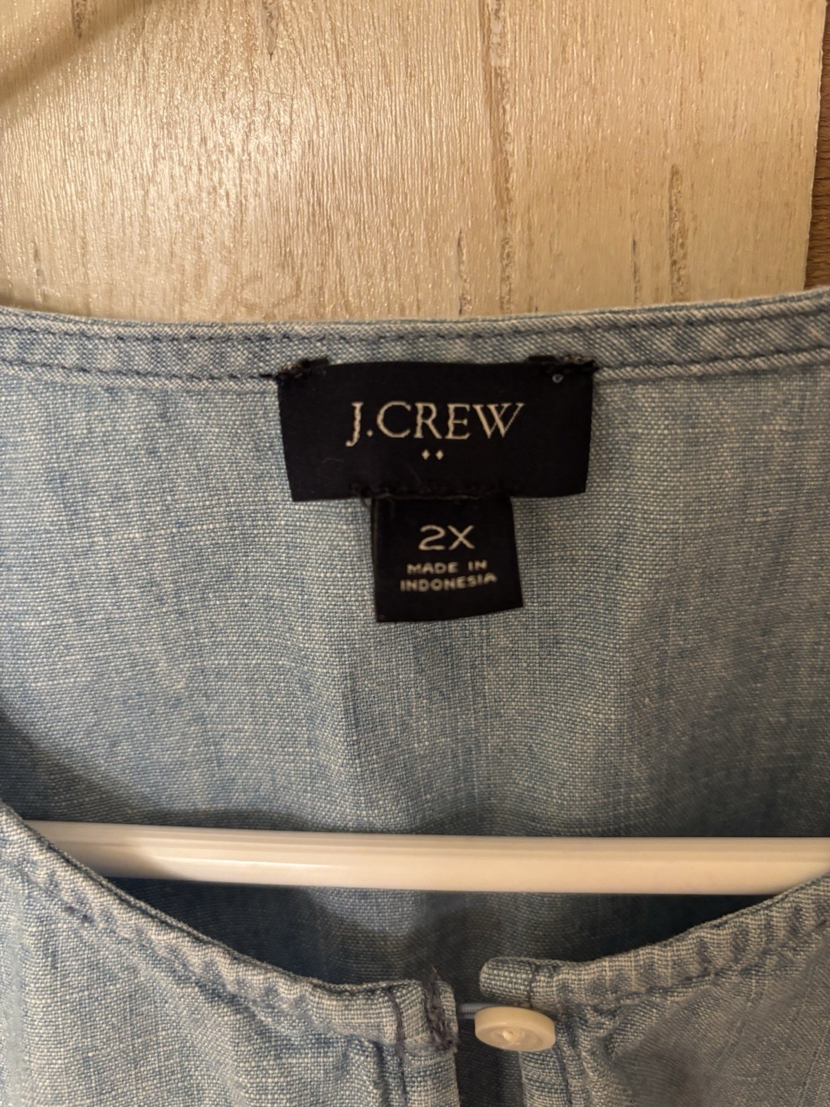 J. Crew Light Chambray Puff Sleeve Blouse